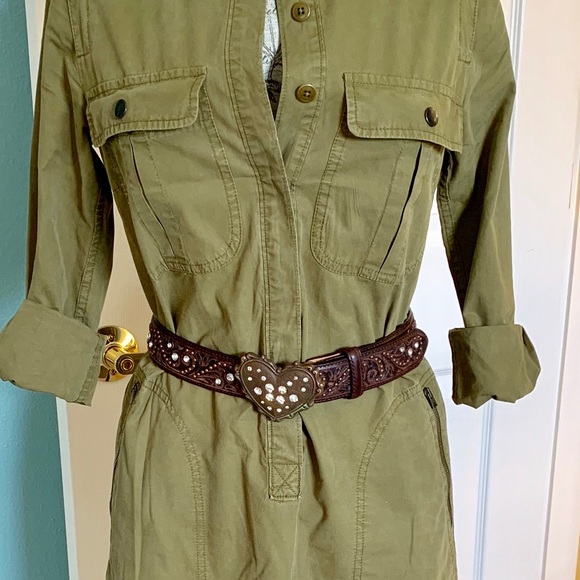 Justin Boots Brown Leather Belt with Heart Buckle - Picture 5 of 5